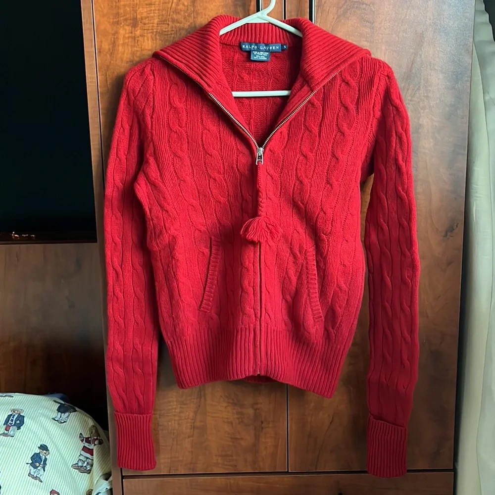 Women's Ralph Lauren Wool & Cashmere Sweater / Red / Size S - Picture 3 of 16